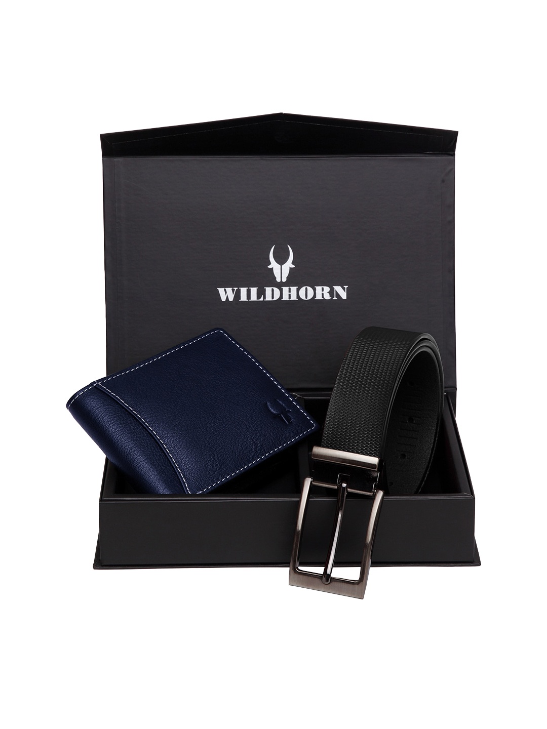 

WildHorn Men Blue & Black RFID Protected Genuine Leather Accessory Gift Set