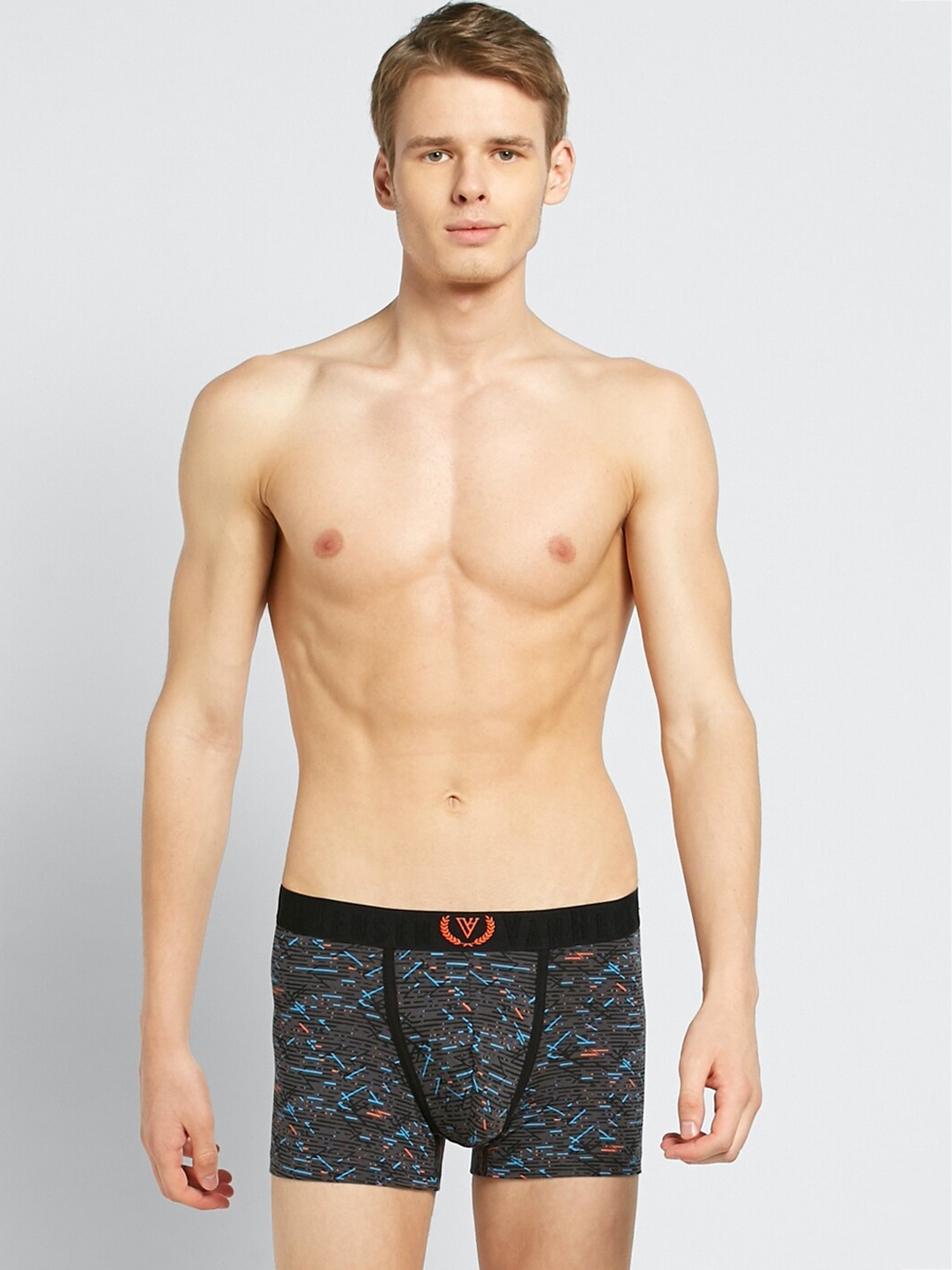 

Van Heusen Men Printed Double Layer Gusset Trunks 70004, Grey