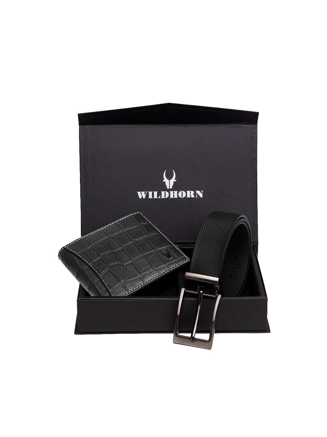 

WildHorn Men Black RFID Protected Genuine Leather Wallet & Belt Accessory Gift Set