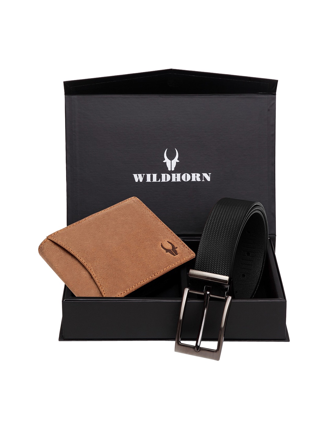 

WildHorn Men Tan Brown & Black RFID Protected Genuine Leather Accessory Gift Set