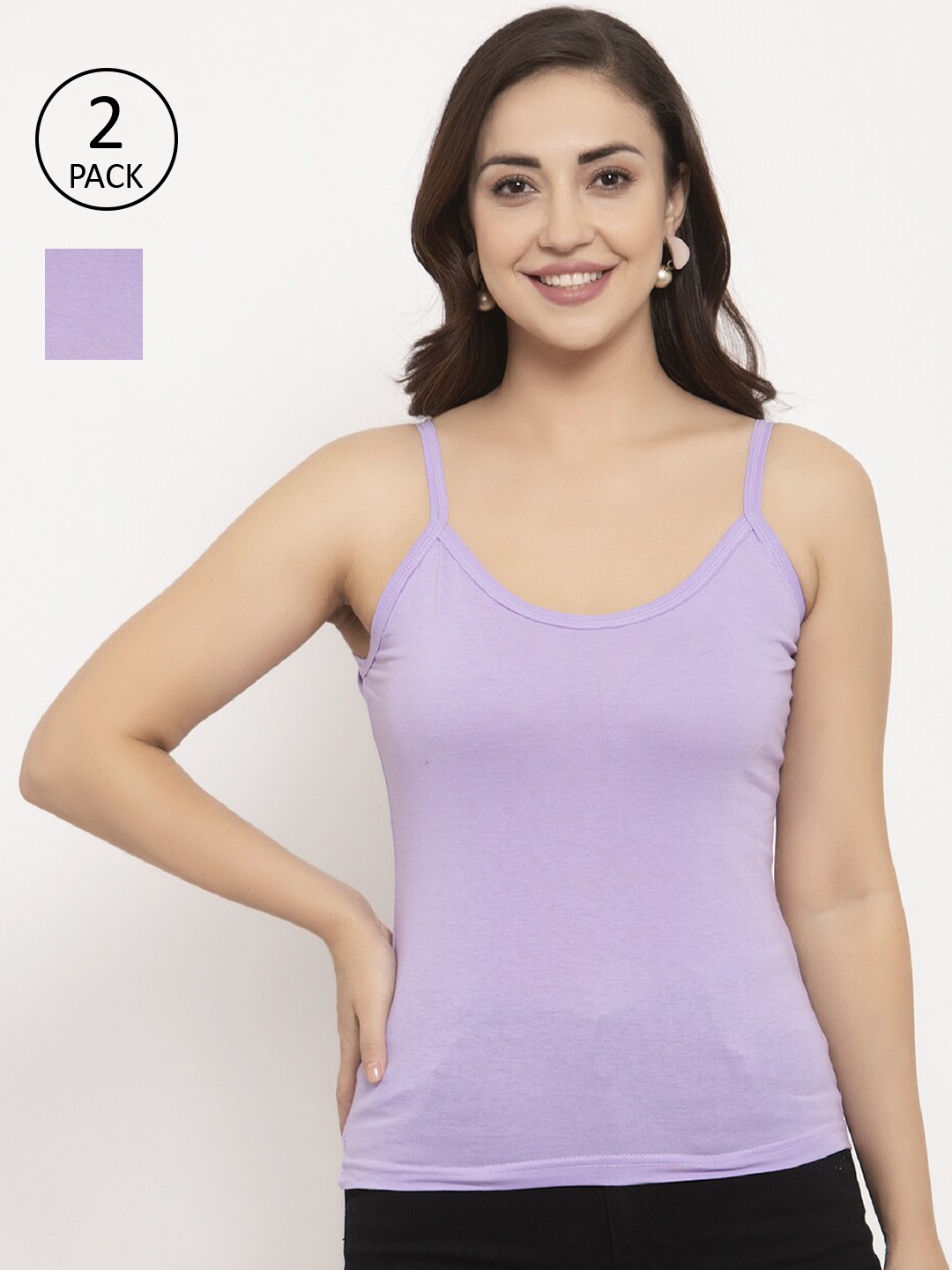 

GRACIT Women Pack Of 2 Purple Solid Camisoles