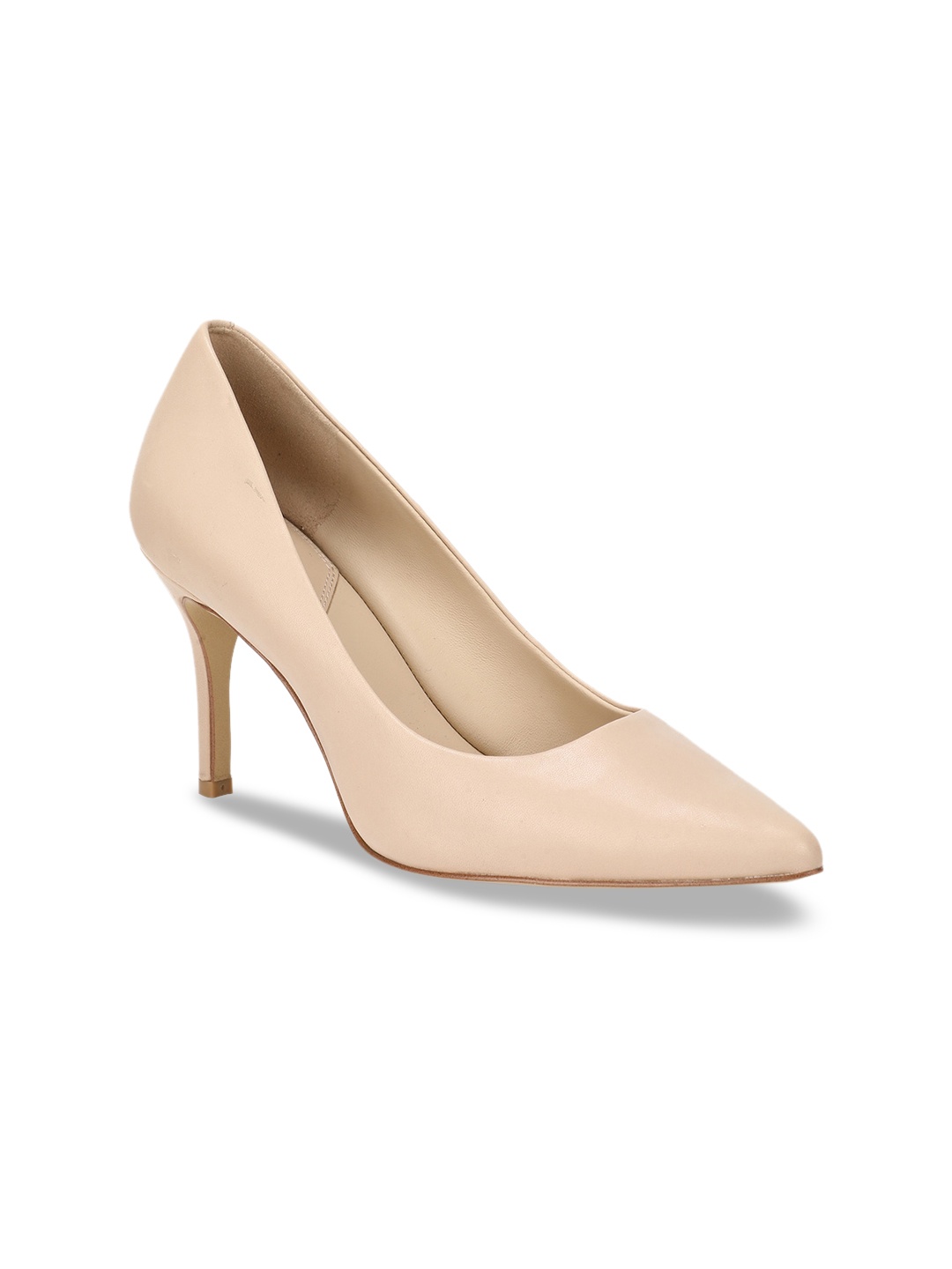 

ALDO Women Beige Solid Leather Pumps