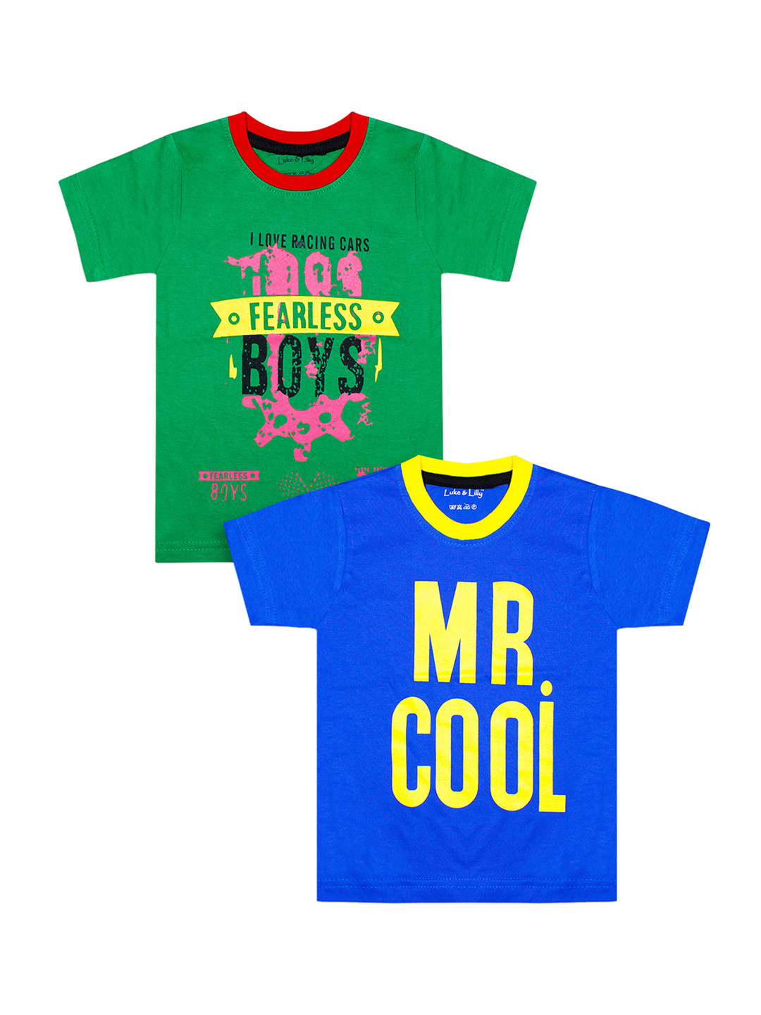 

Luke & Lilly Boys Pack Of 2 Printed Round Neck T-shirts, Green