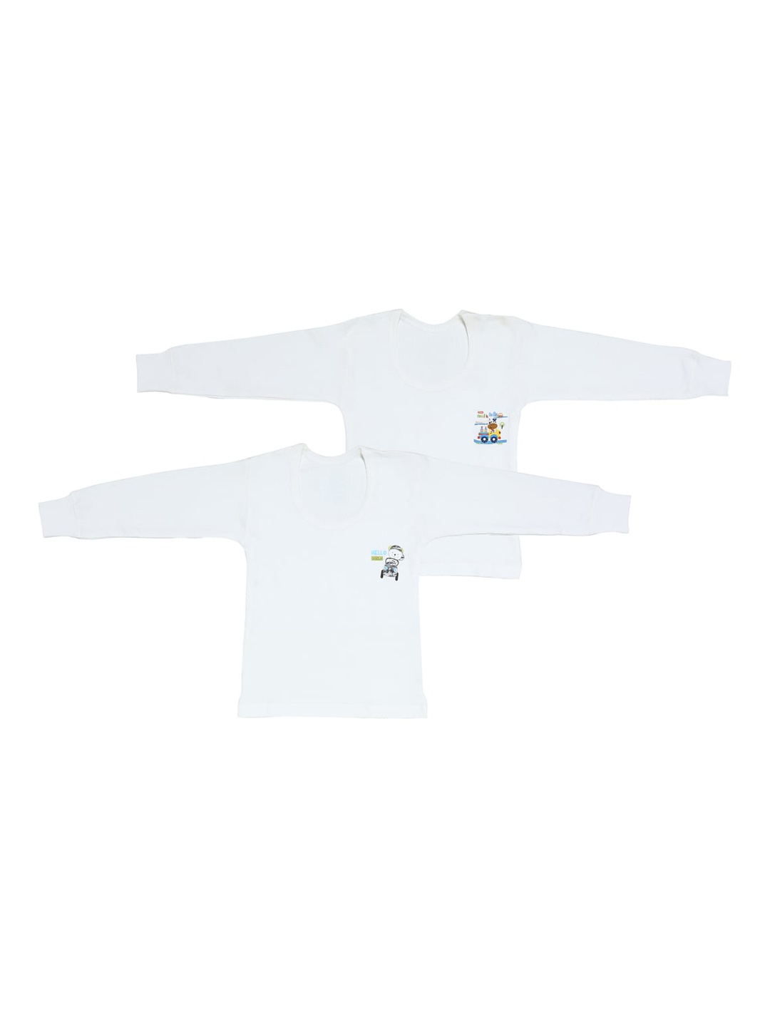 

YK Unisex Kids Pack Of 2 Solid Off-White Thermal Tops