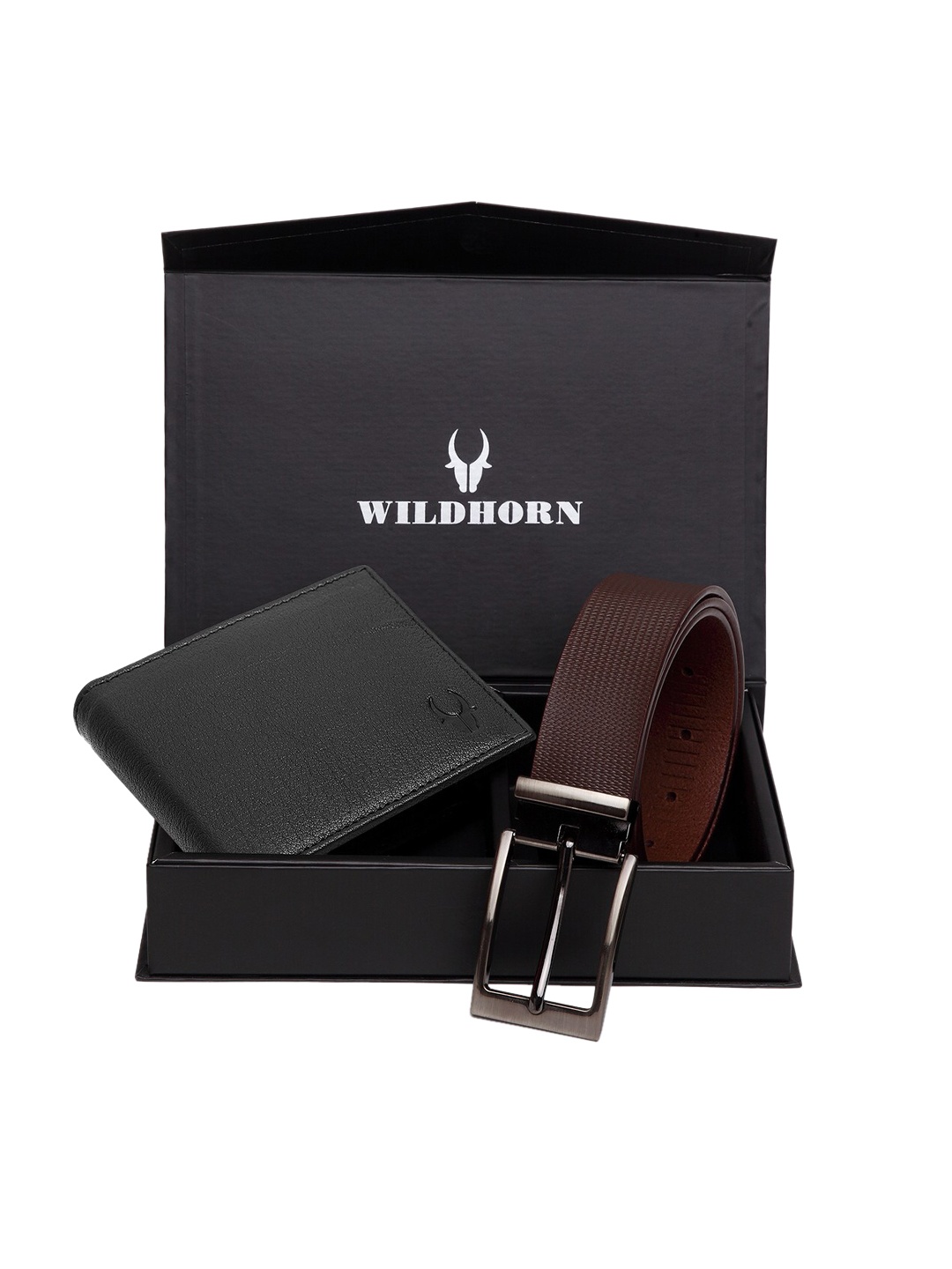 

WildHorn Men Black & Brown RFID Protected Genuine Leather Accessory Gift Set
