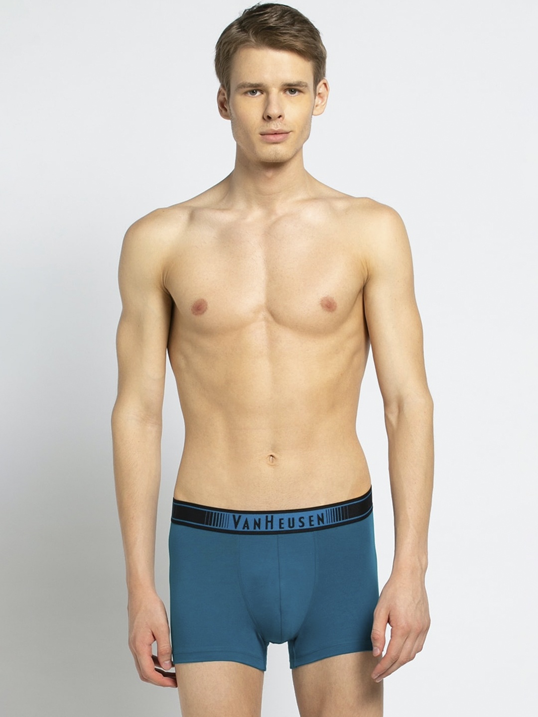 Van Heusen Men Deep Lagoon Solid Colour Fresh No Ride Up Trunk IHETR1CDL10050, Teal