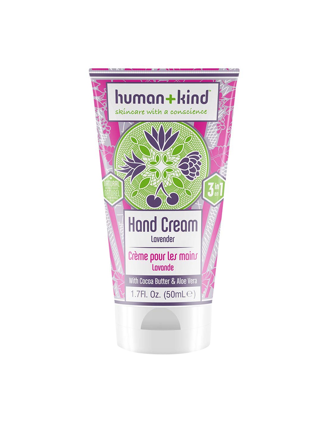 

HumanKind Unisex Organic & Vegan 3-in-1 Skincare Lavender Hand Cream- 50 ml, Pink