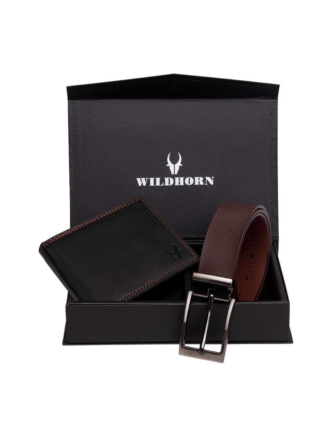 

WildHorn Men Black & Brown RFID Protected Genuine Leather Accessory Gift Set
