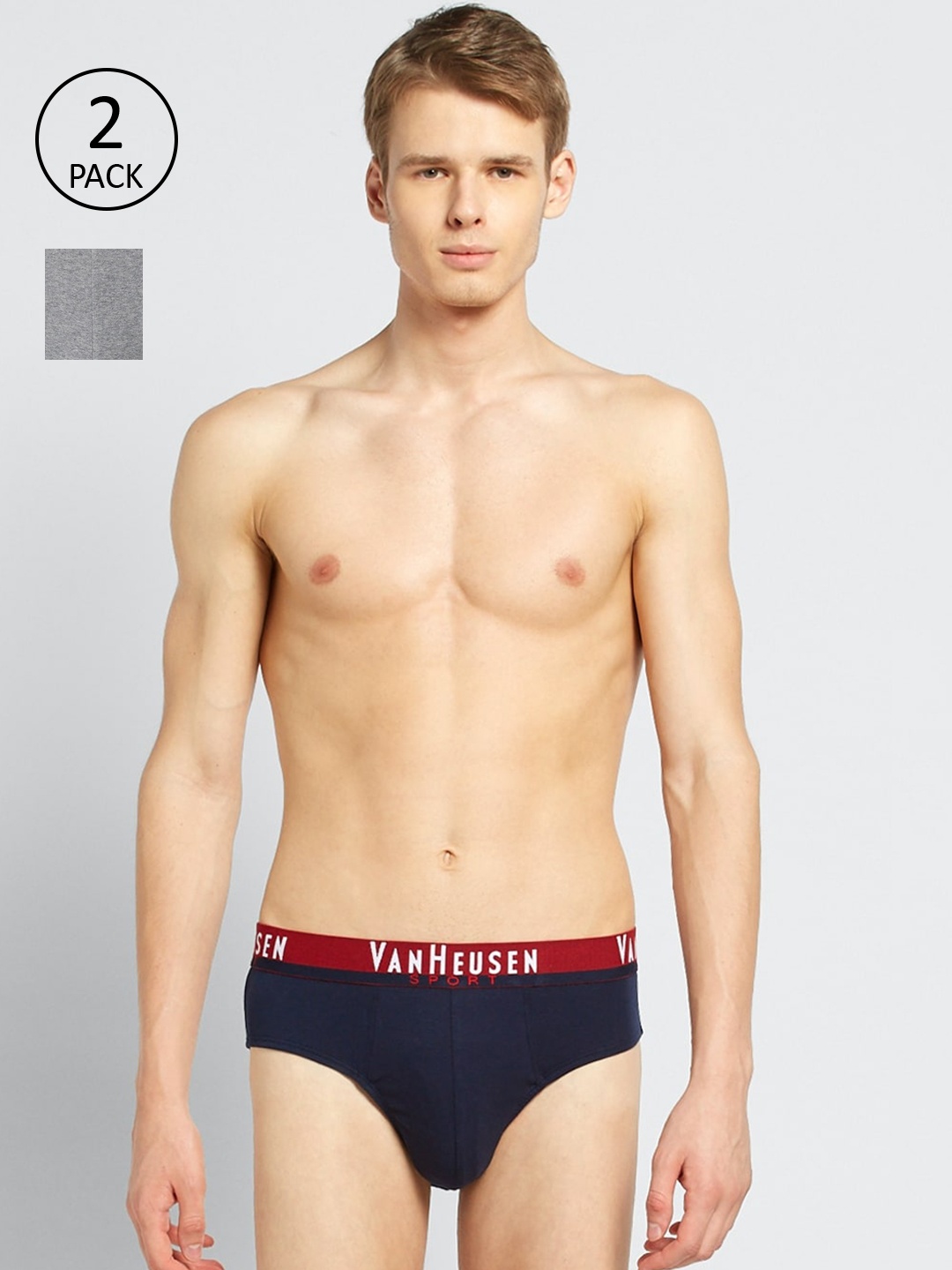 

Van Heusen Men Pack of 2 Solid Plush Back Ultra Soft Briefs, Grey