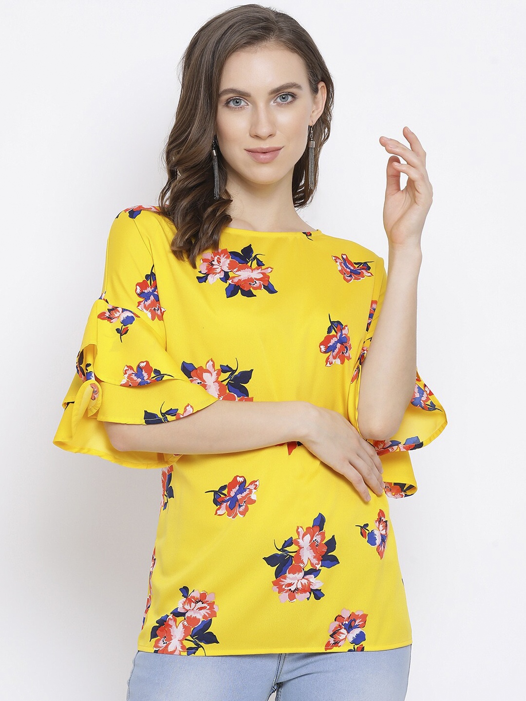 

Oxolloxo Women Yellow Printed Top