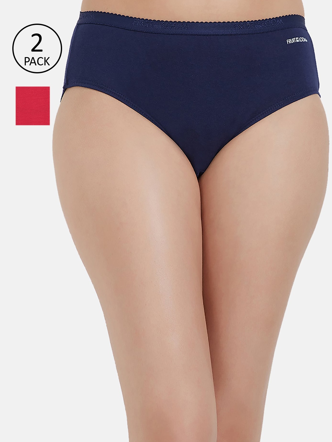 

Fruit of the loom Women Pack Of 2 Solid Hipster Briefs FHPS02-2P-DA1S9, Navy blue
