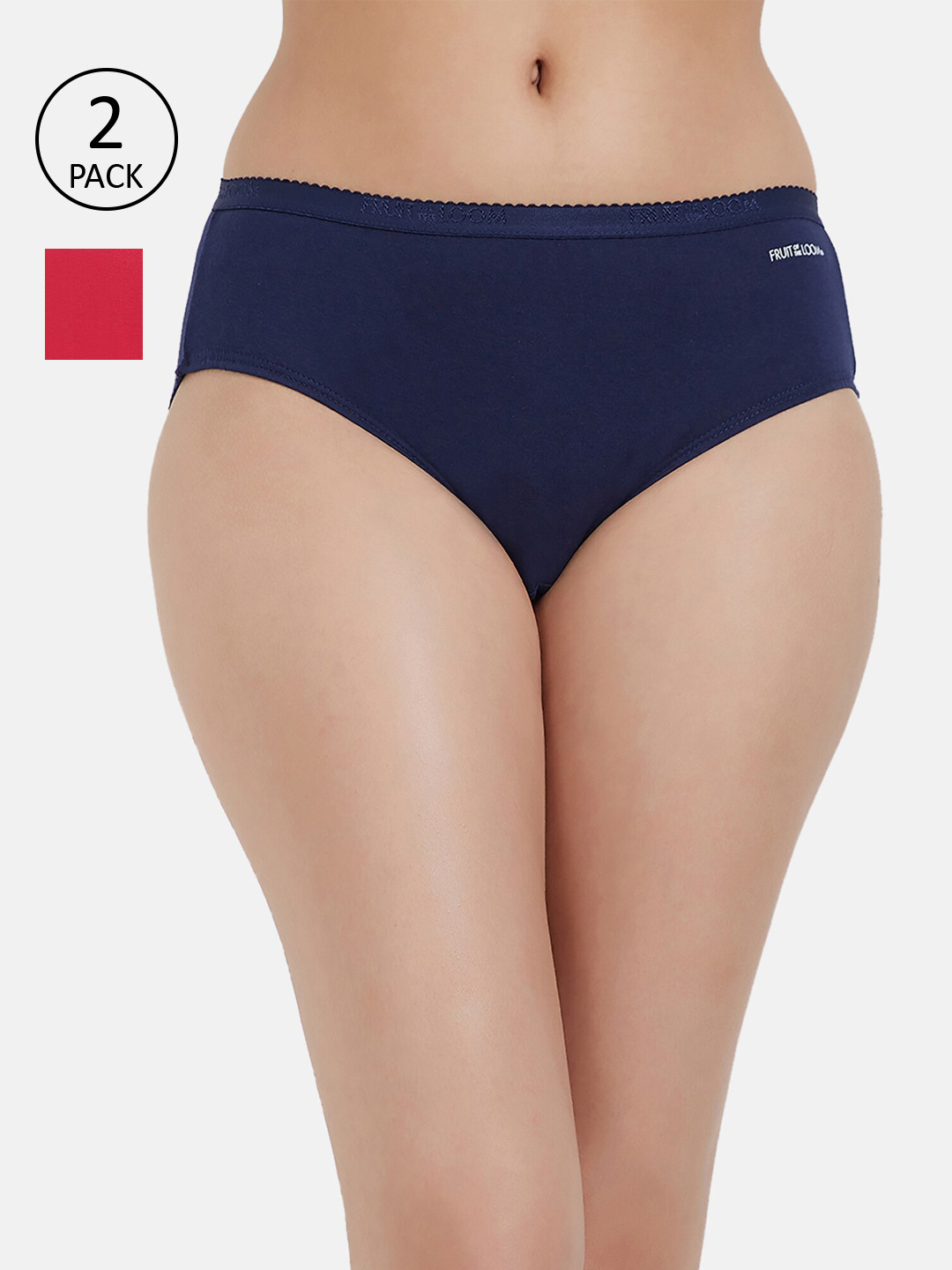 

Fruit of the loom Women Pack Of 2 Solid Hipster Briefs FHPS02-2P-DA1S9, Navy blue