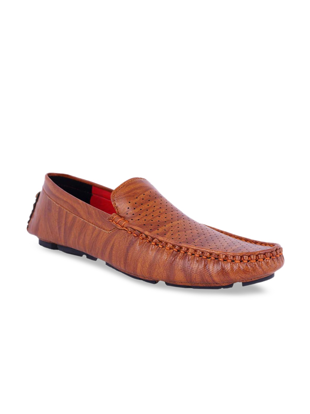 

aadi Men Brown Solid Leather Loafers