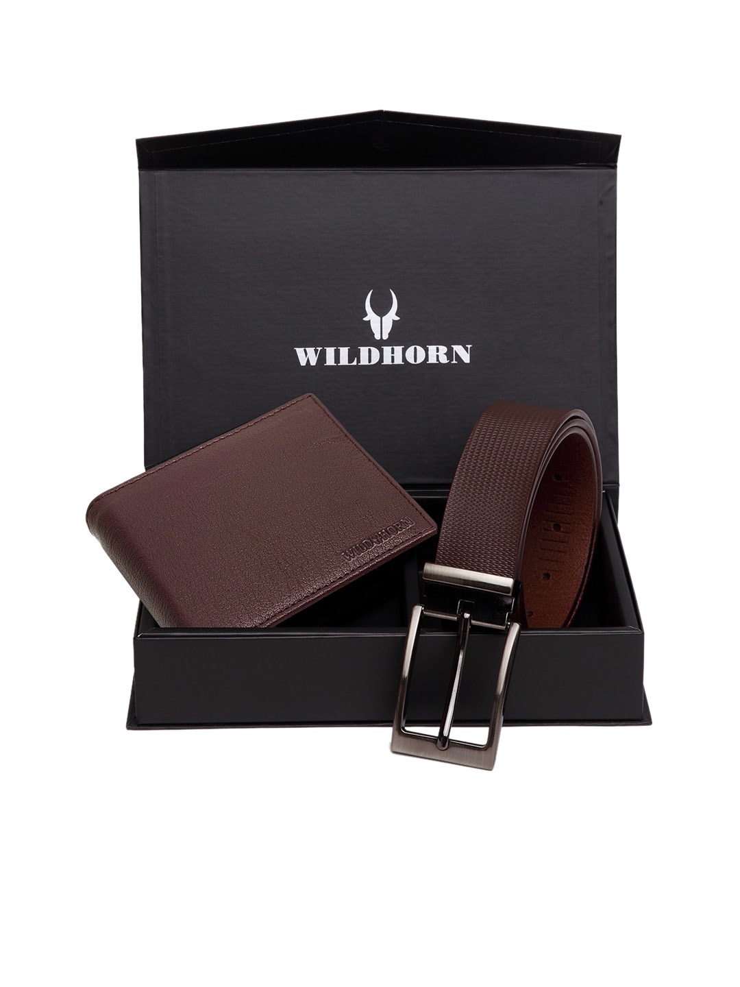 WildHorn Men Brown RFID Protected Genuine Leather Accessory Gift Set