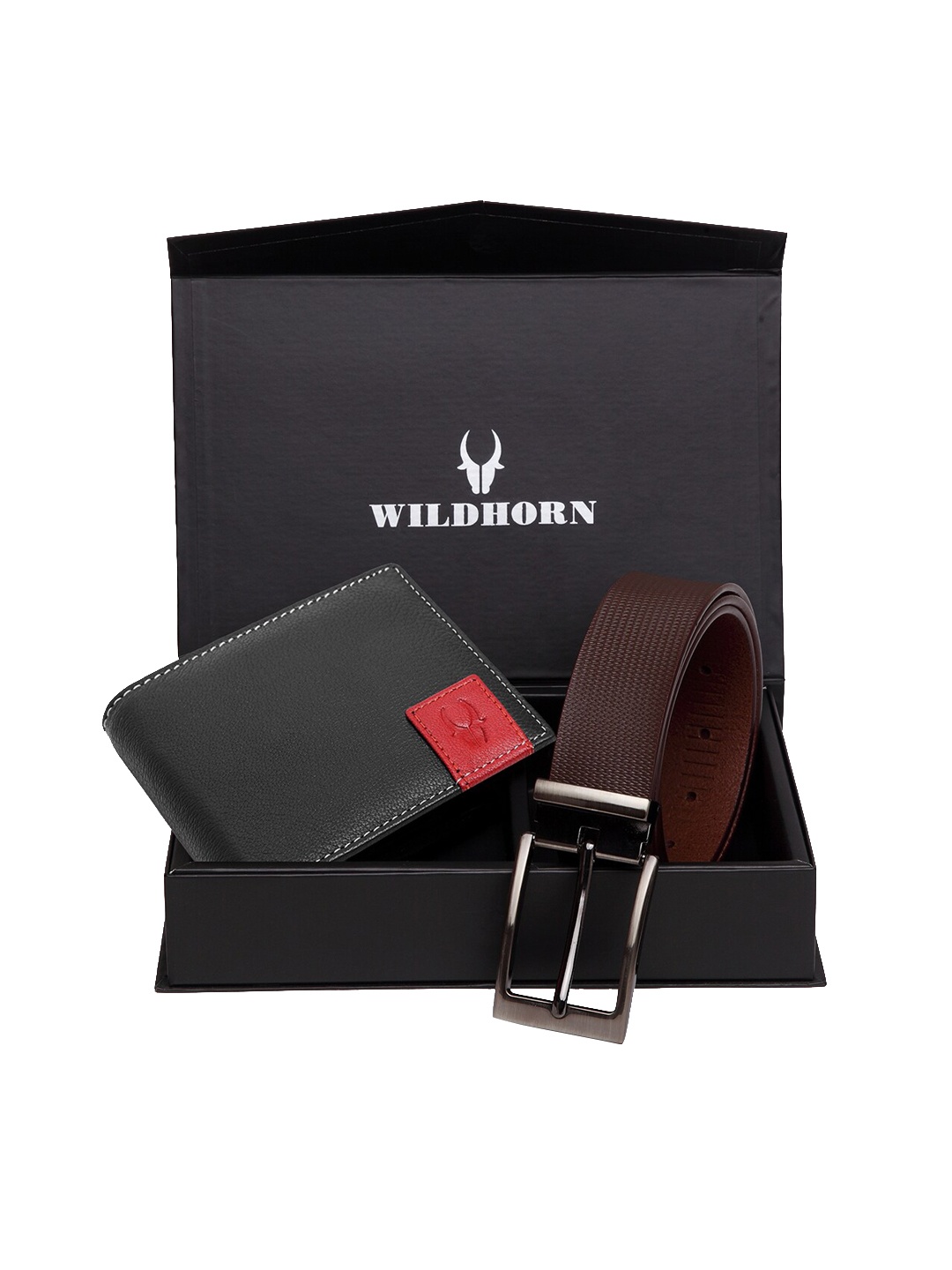 

WildHorn Men Black & Brown RFID Protected Genuine Leather Accessory Gift Set