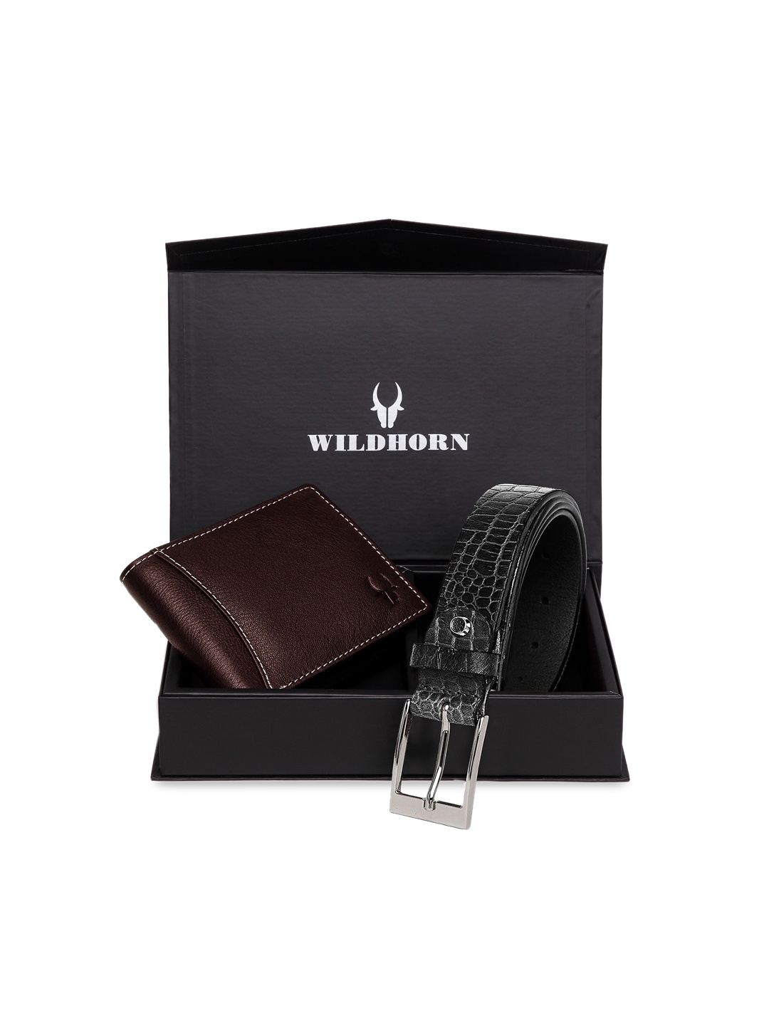 

WildHorn Men Brown & Black RFID Protected Genuine Leather Accessory Gift Set