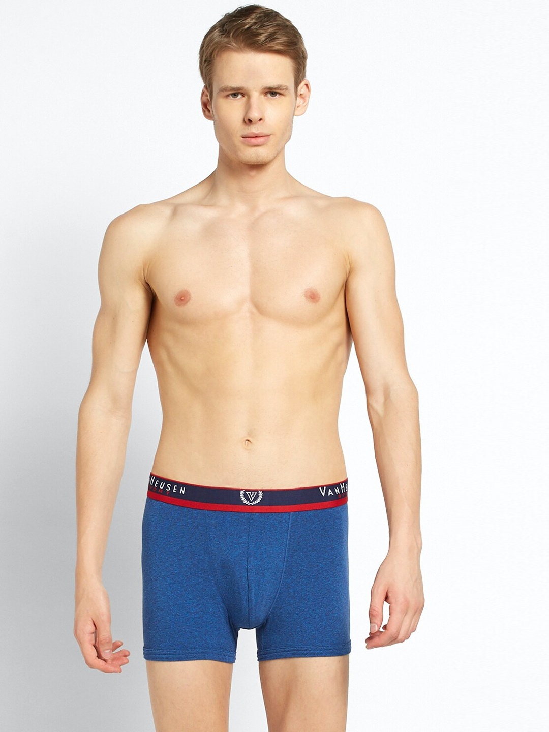 

Van Heusen Sport Men Solid Jaspe Textured Double Layer Gusset Trunk, Navy blue