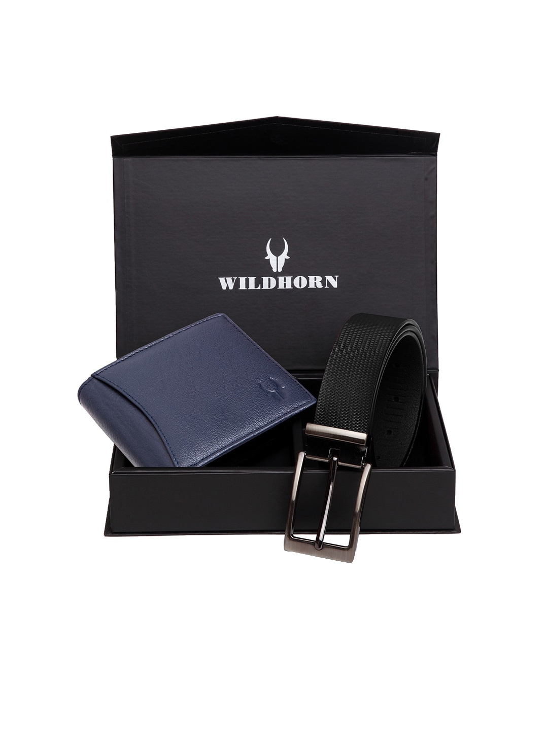 

WildHorn Men Blue & Black RFID Protected Genuine Leather Accessory Gift Set