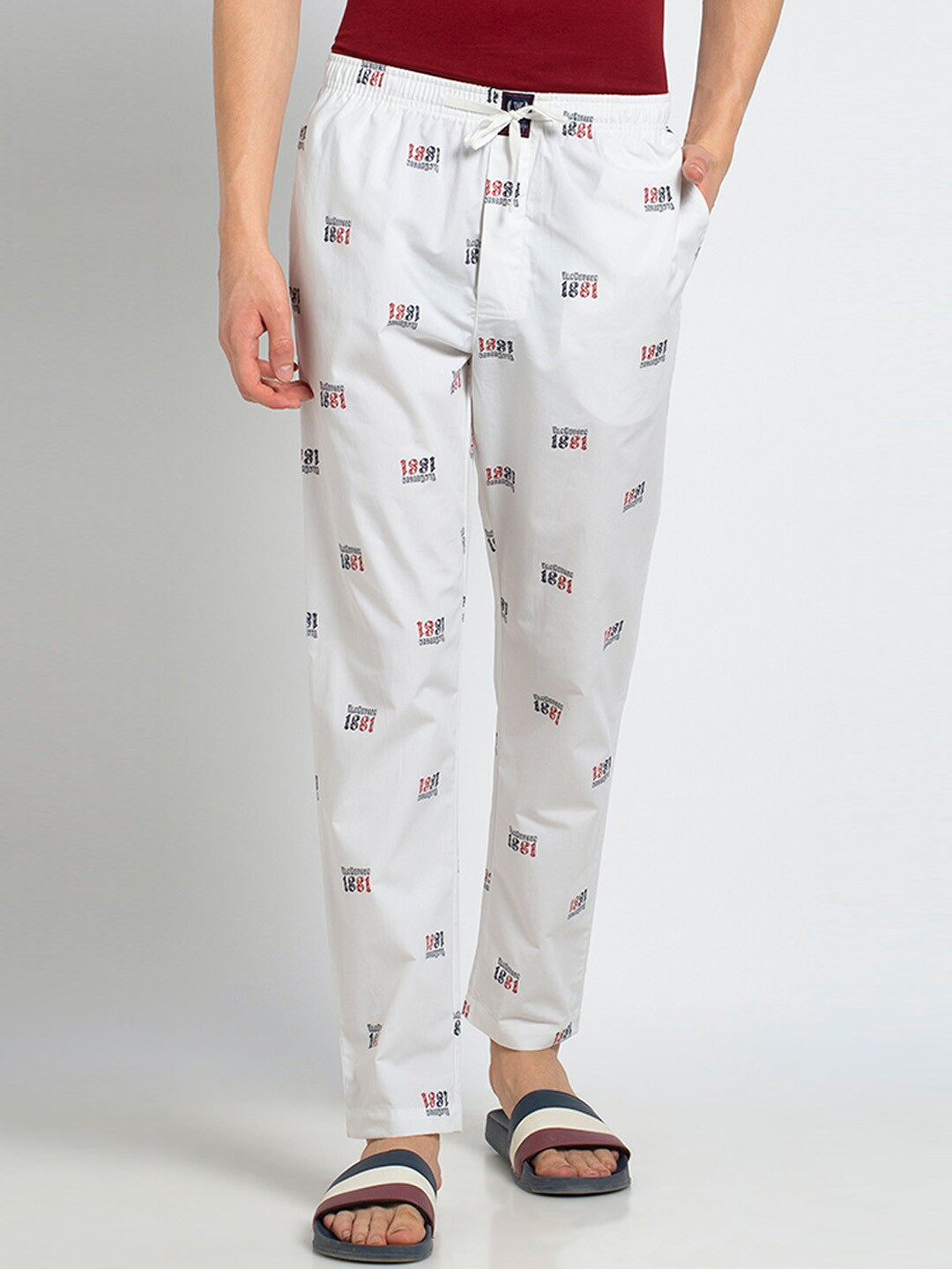 

Van Heusen Men White Printed Lounge Pants