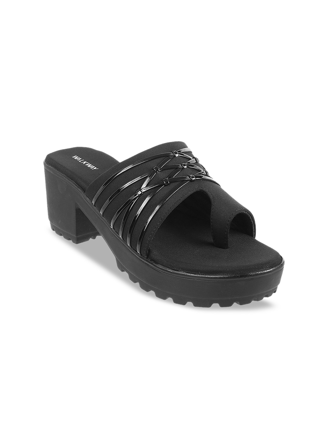 

WALKWAY by Metro Women Black Solid Sandals