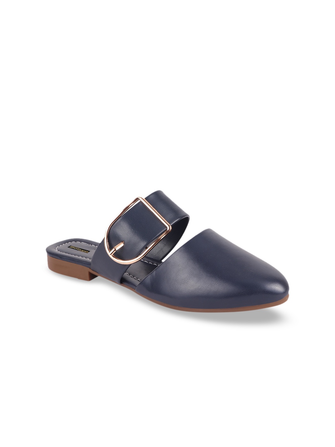 

Shoetopia Women Navy Blue Solid Mules