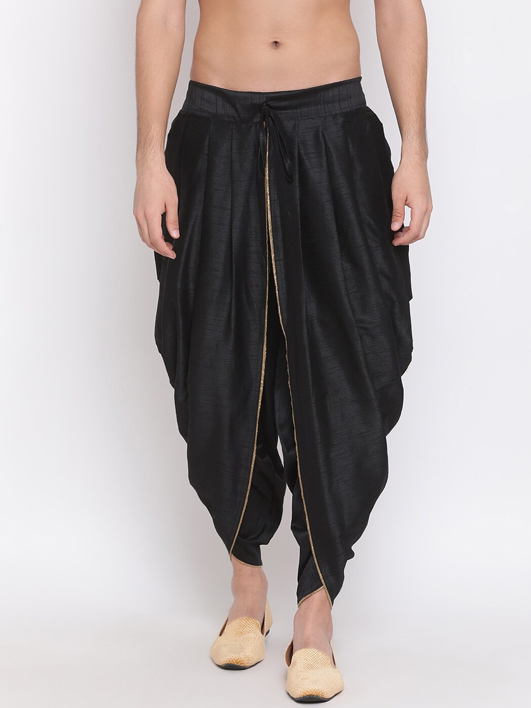 

VASTRAMAY Men Black Solid Dhoti Pants