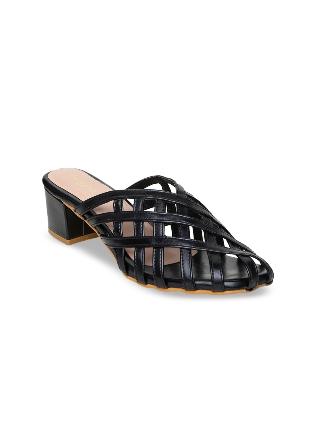 

VALIOSAA Women Black Solid Mules