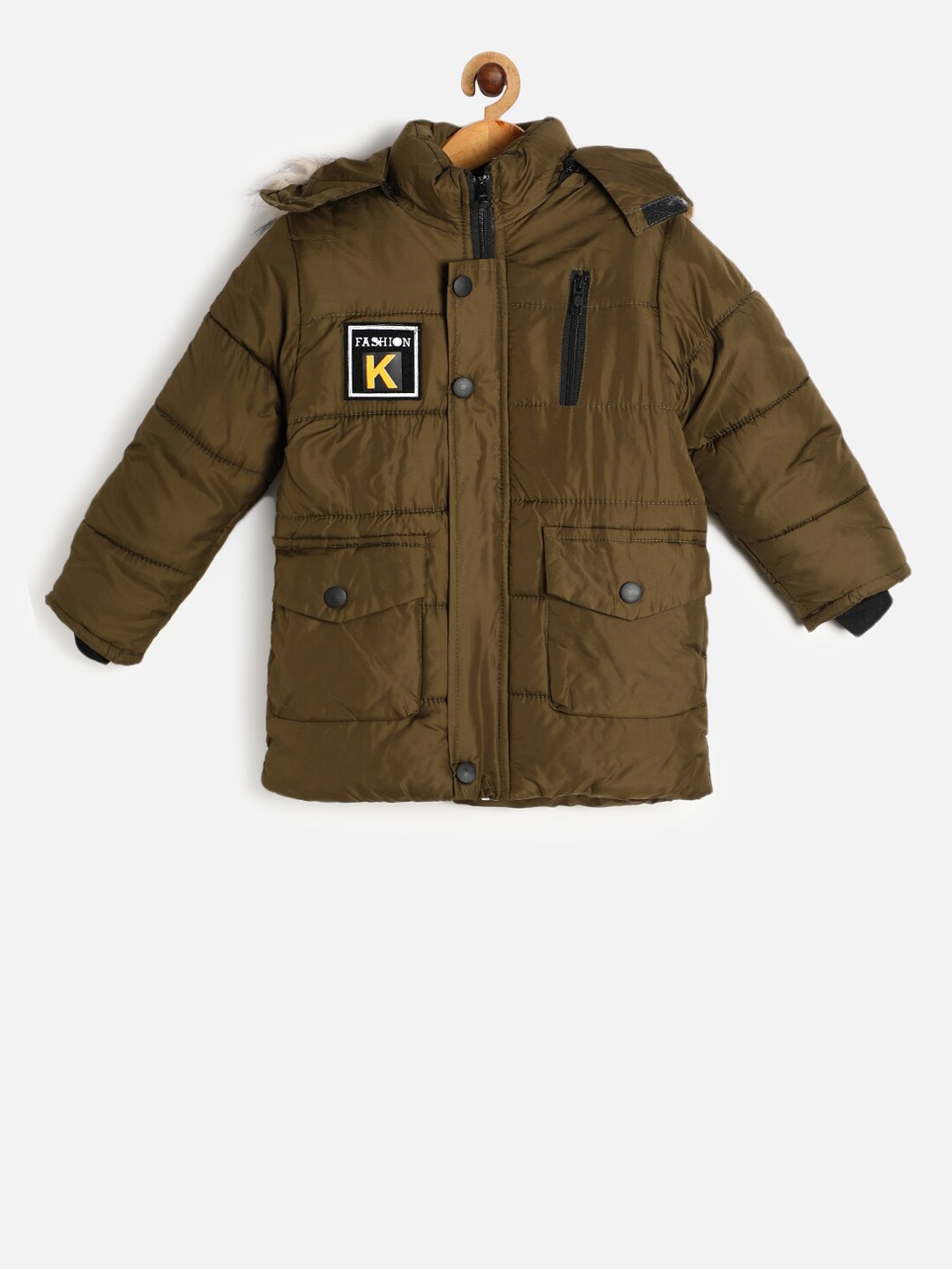 

PASSION PETALS Boys Brown Solid Lightweight Puffer Jacket