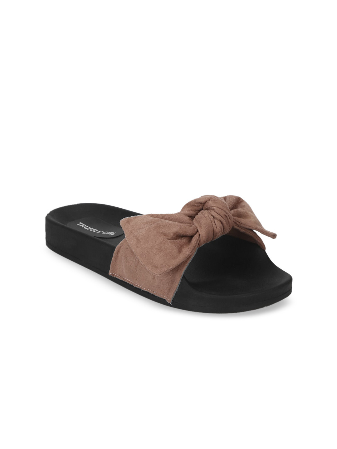 

Truffle Collection Women Nude-Coloured Solid Suede Open Toe Flats