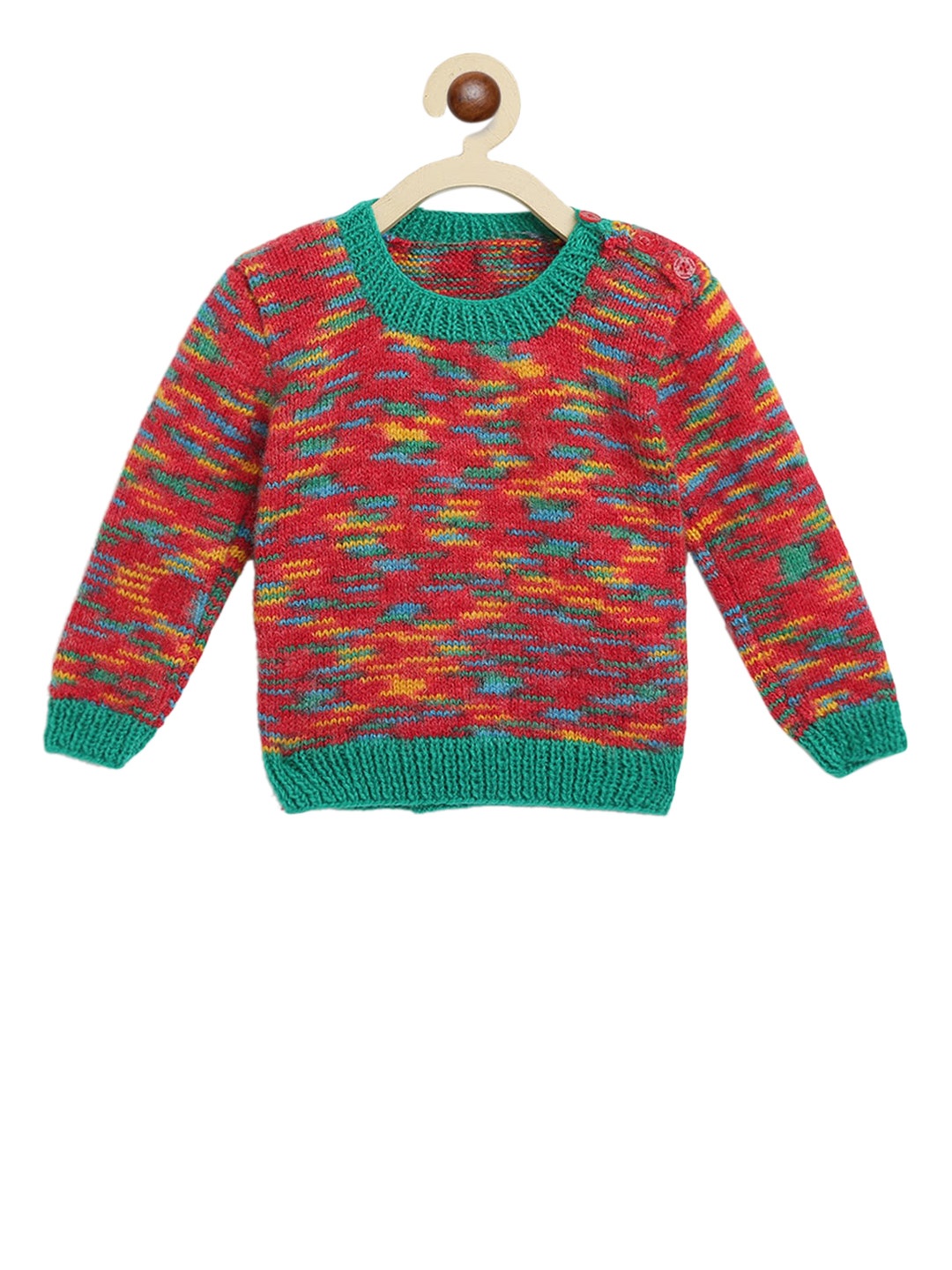 

CHUTPUT Unisex Kids Red Self Design Pullover Sweater