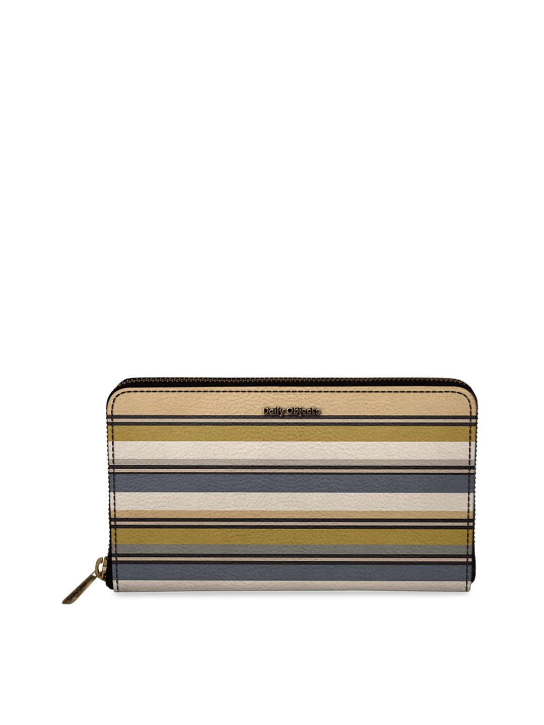 

DailyObjects Women Green & Beige Striped Zip Around Wallet