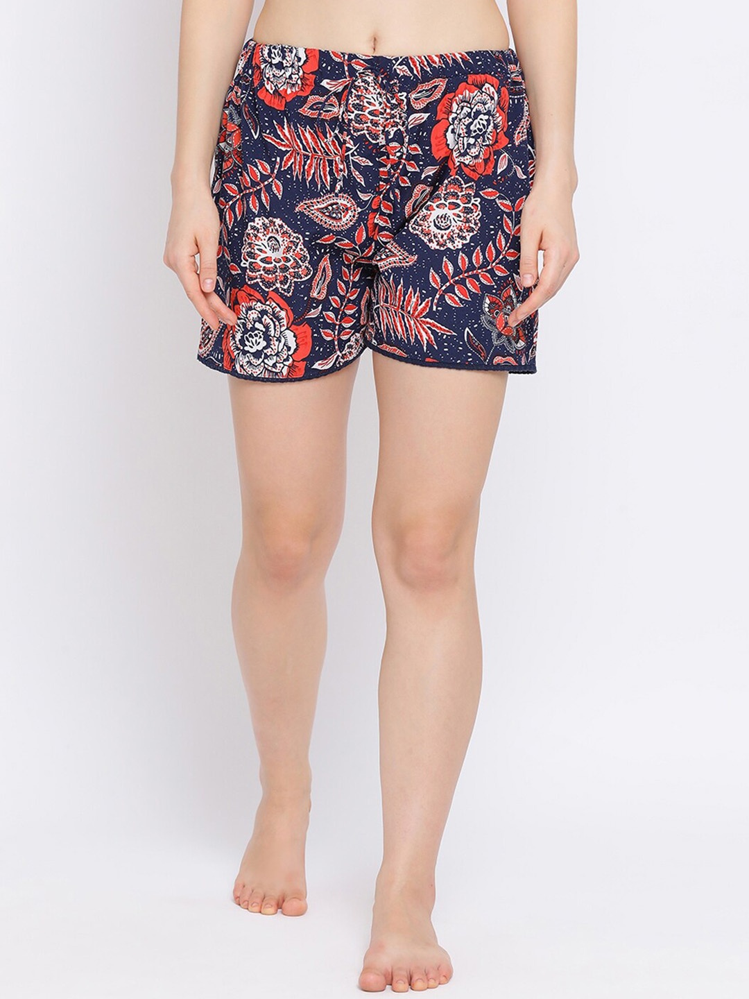 

Oxolloxo WOmen Multicolored Floral Print Lounge Shorts, Multi
