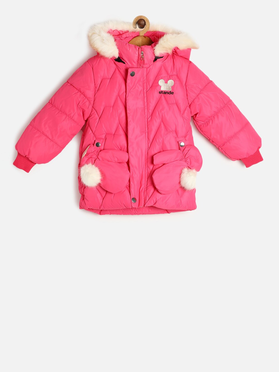 

PASSION PETALS Girls Pink Self Design Lightweight Padded Jacket