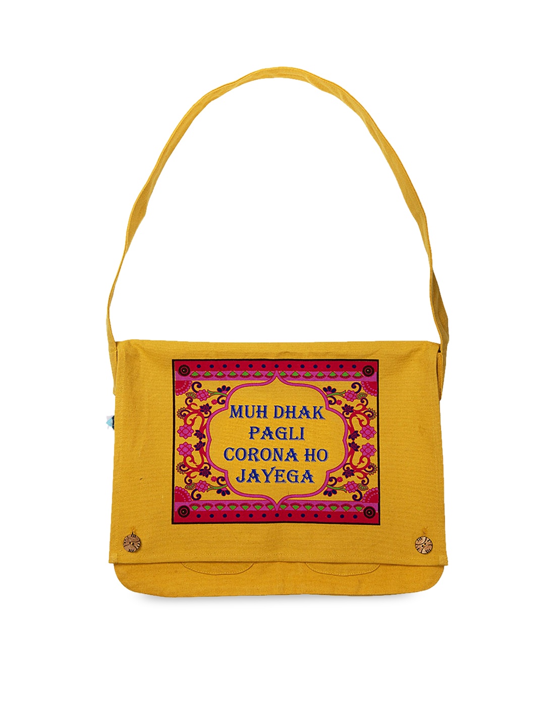 

Voylla Mustard Yellow Printed Shoulder Bag