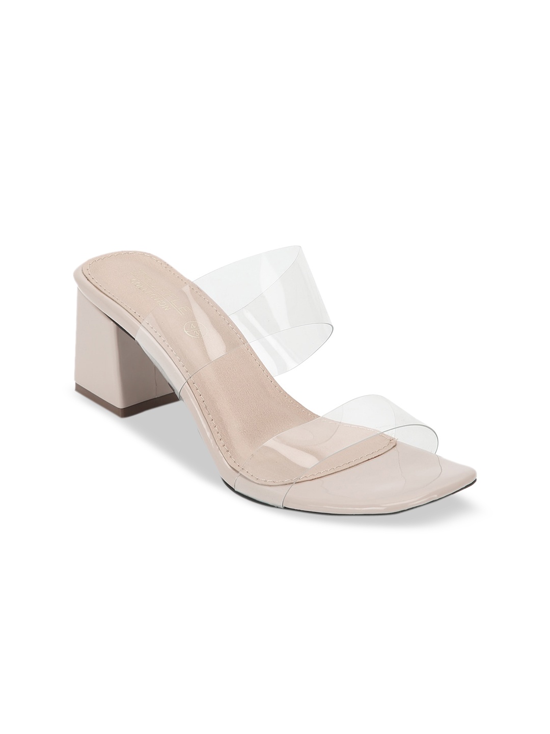

Truffle Collection Women Nude-Coloured & Beige Solid Mules