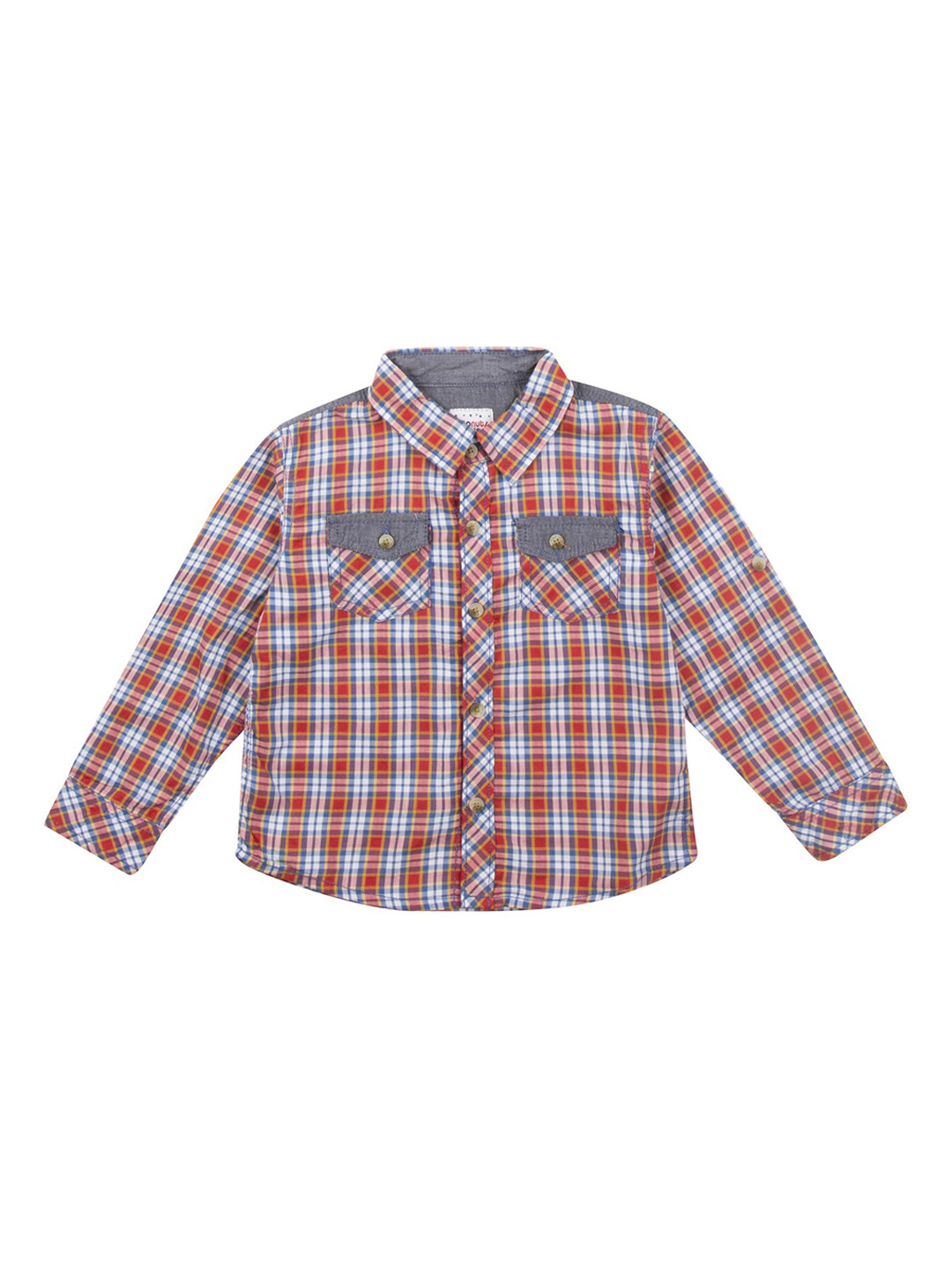 

Donuts Boys Red & Blue Regular Fit Checked Casual Shirt