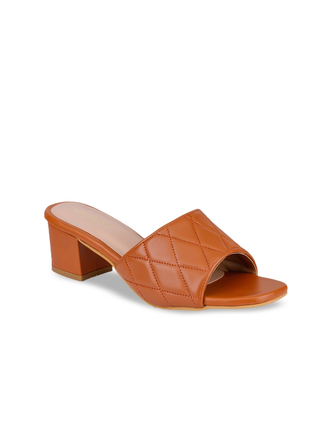 

VALIOSAA Women Tan Brown Textured Peep Toes
