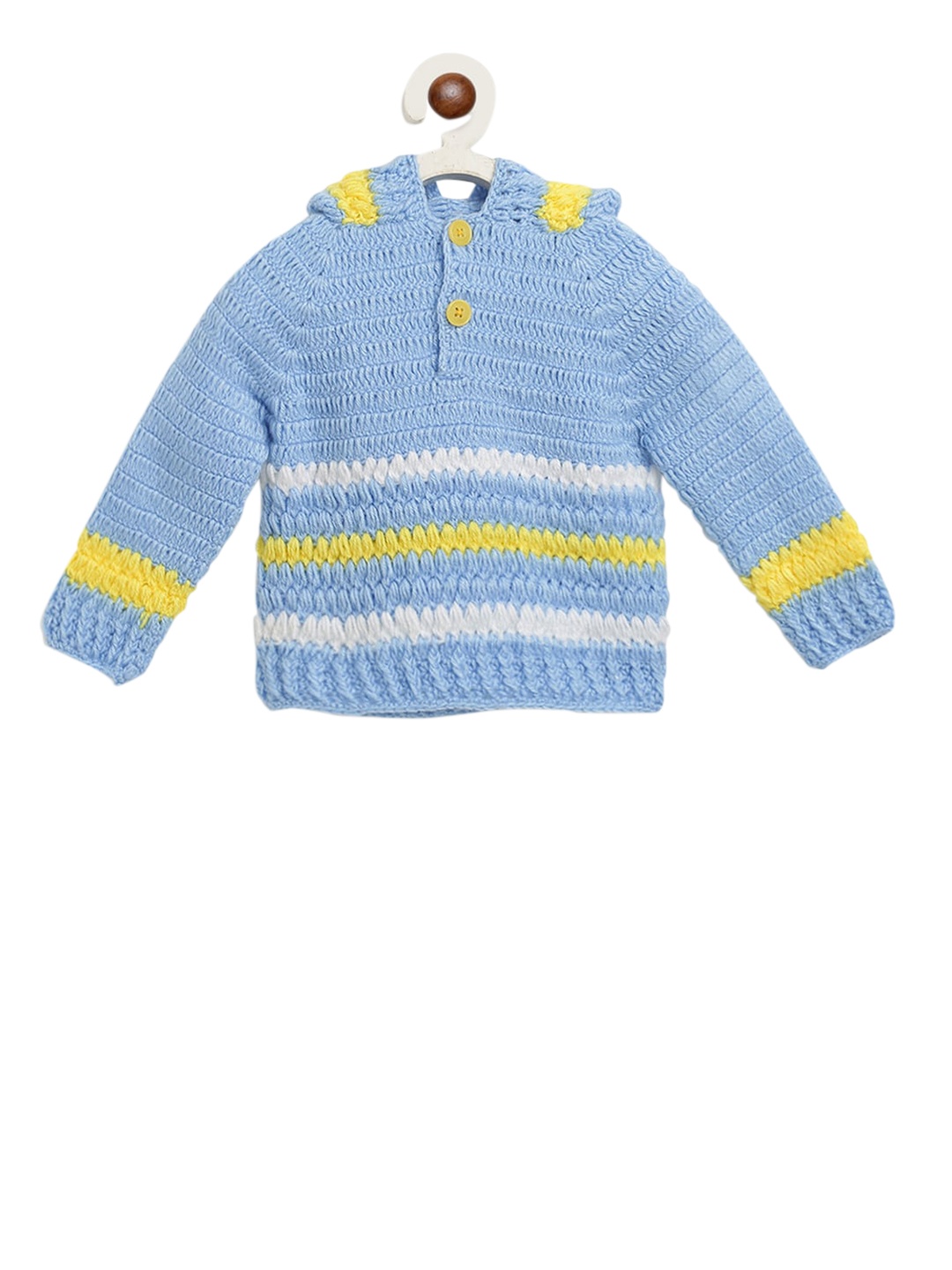 

CHUTPUT Unisex Kids Blue Striped Pullover Sweater