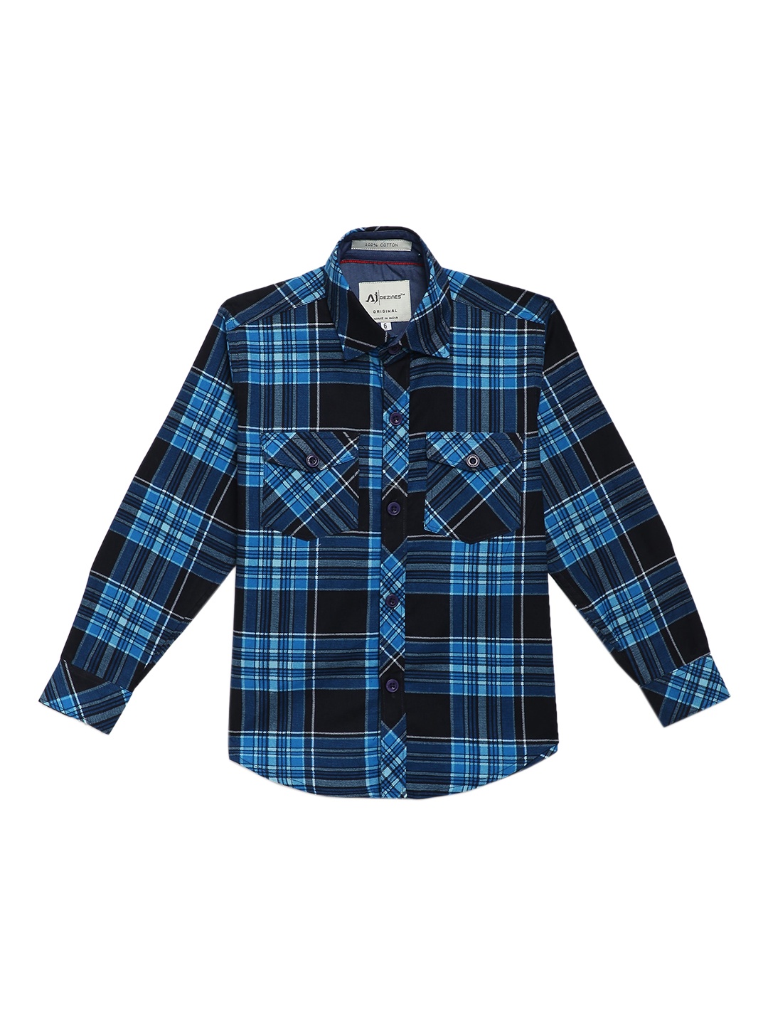 

Aj DEZInES Boys Blue Classic Regular Fit Checked Casual Shirt