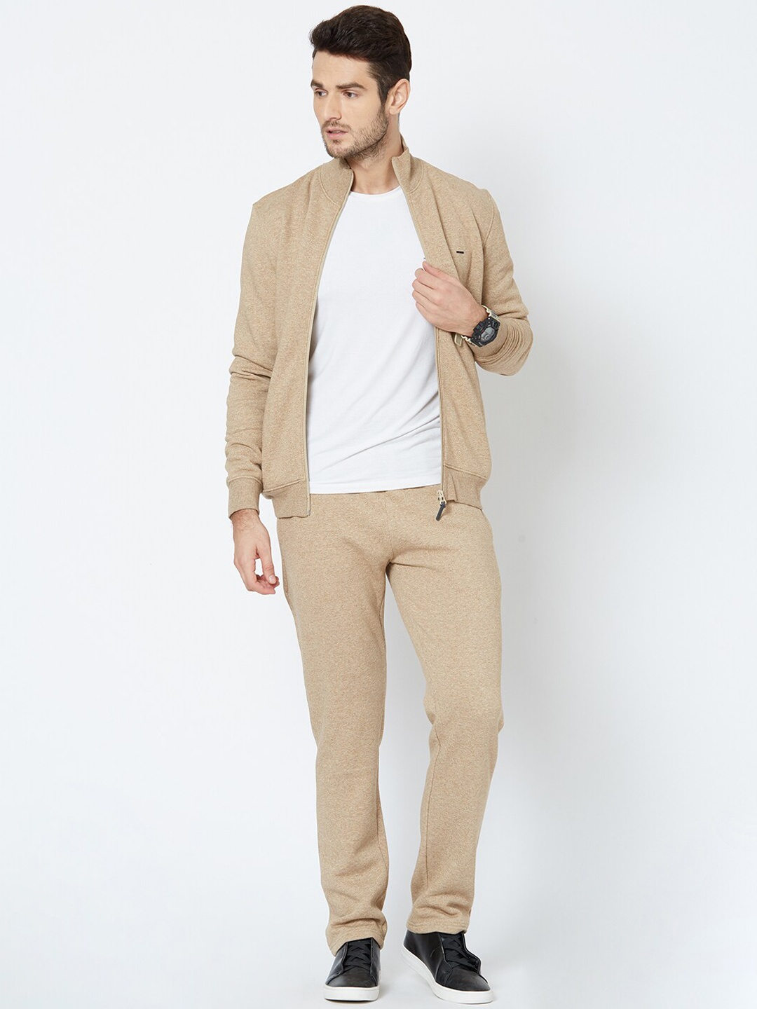 

Sweet Dreams Men Beige Solid Sleepwear Tracksuit