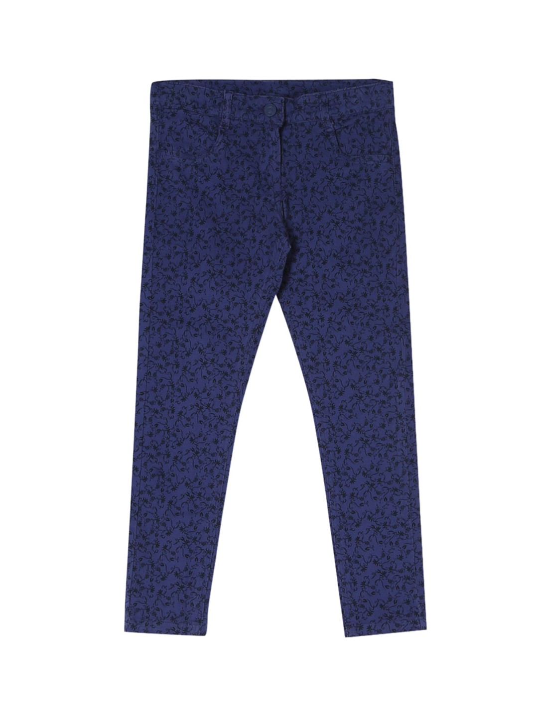 

Cherokee Girls Blue Regular Fit Printed Regular Trousers