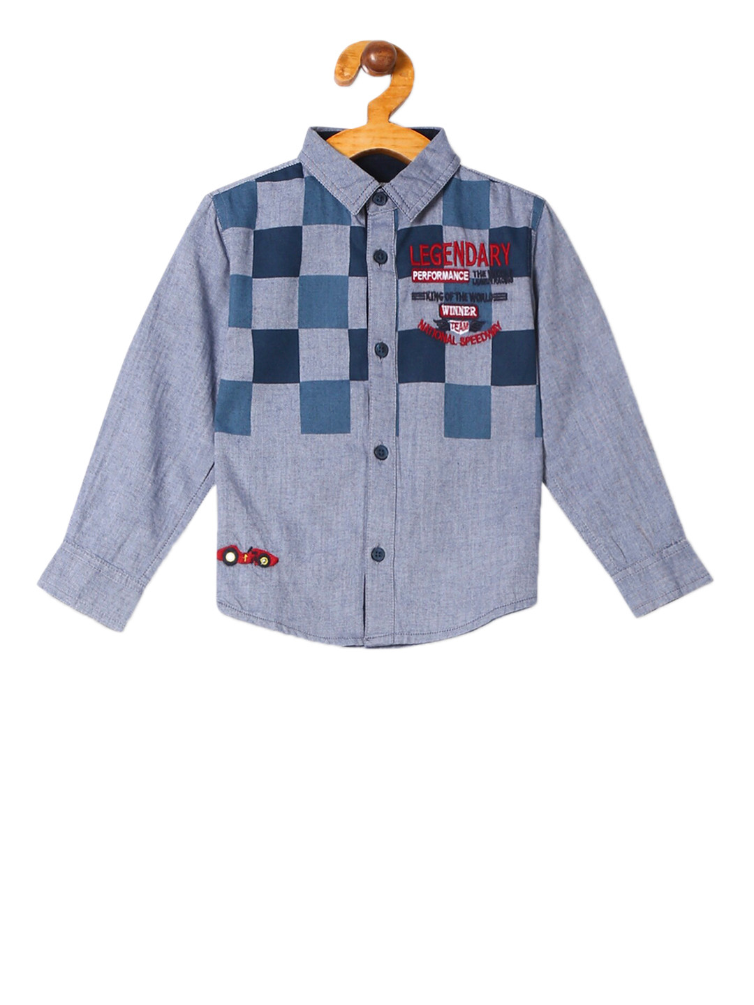 

Donuts Boys Grey & Blue Regular Fit Printed Casual Shirt