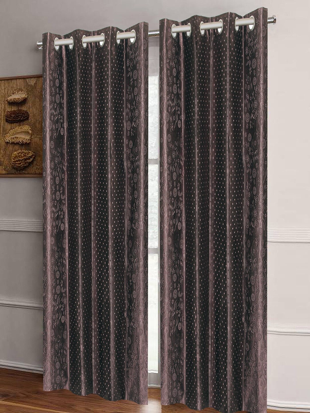 

Good Homes by Home Candy Brown Set of 2 Room Darkening Door Curtains