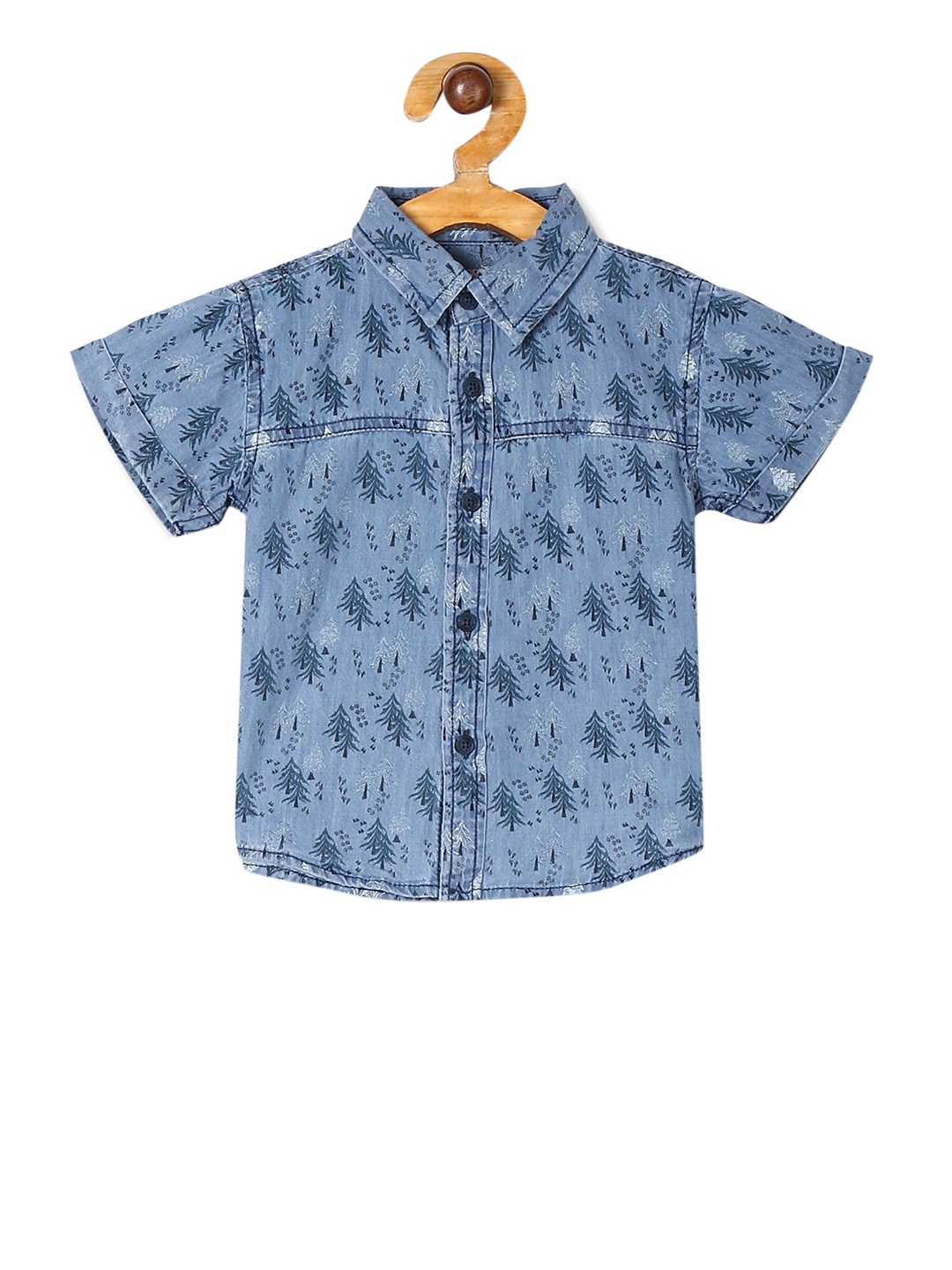

Donuts Boys Blue Regular Fit Printed Casual Shirt