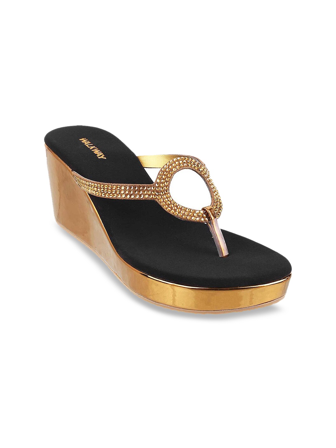 

WALKWAY by Metro Women Gold-Toned Embellished Sandals