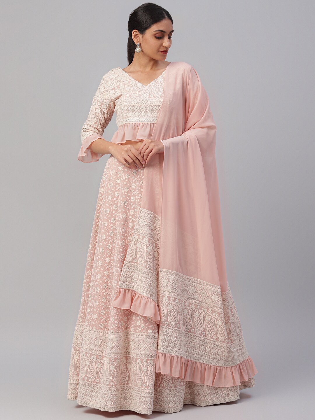 

Libas Pink Ready to Wear Lehenga & Blouse with Dupatta