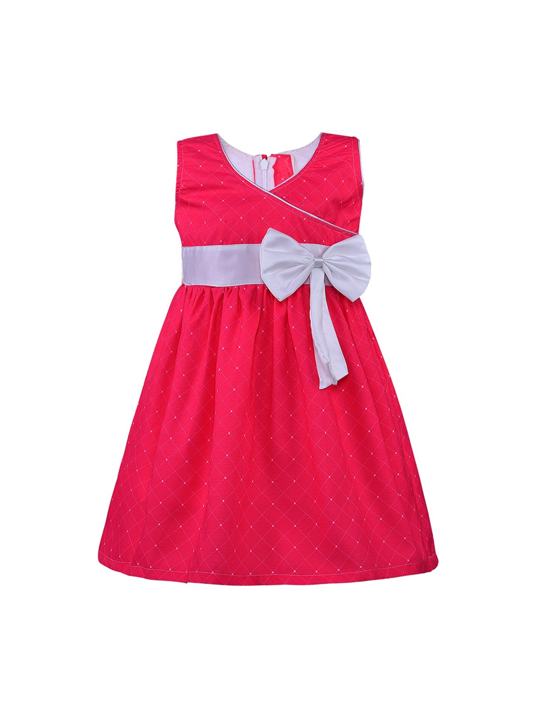 

Wish Karo Girls Pink Checked Fit and Flare Dress
