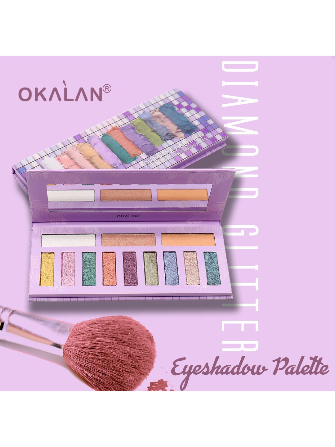 

OKALAN Eyeshadow Palette- E075 Diamond Glitter 15 g, Multi