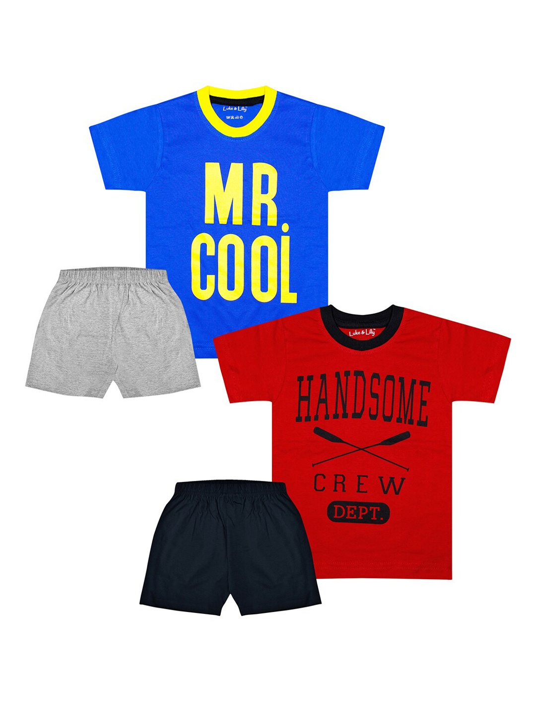 

Luke & Lilly Boys Pack of 2 Printed T-shirt with Shorts, Multi