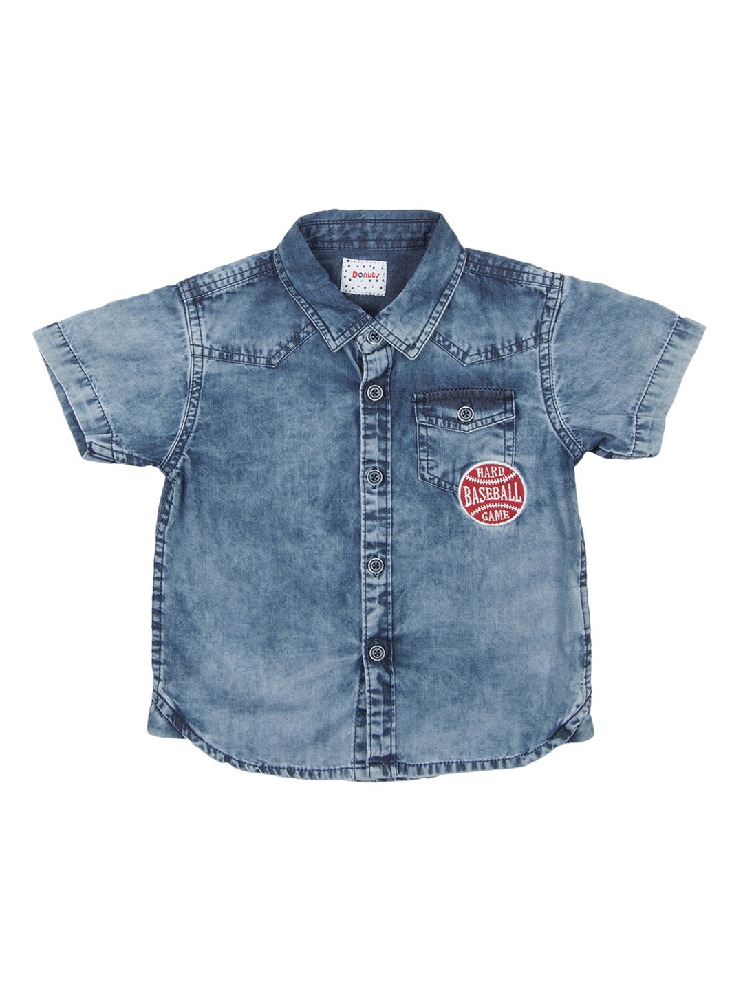 

Donuts Boys Blue Regular Fit Faded Casual Shirt